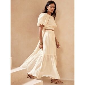 Banana Republic Ramie Maxi Skirt in Transition Cream